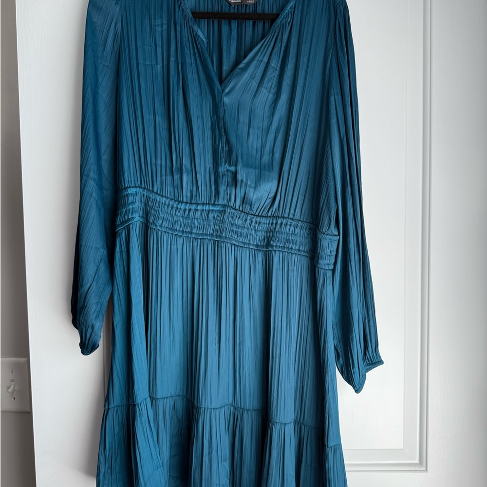 Simply Vera Vera Wang Teal Pleated Blouse